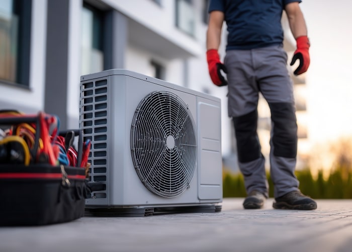 HVAC Tech With Outdoor unit